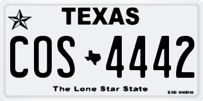 TX license plate COS4442