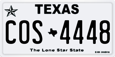 TX license plate COS4448