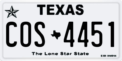 TX license plate COS4451