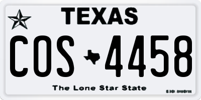 TX license plate COS4458