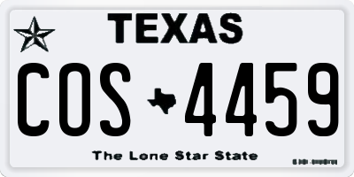 TX license plate COS4459