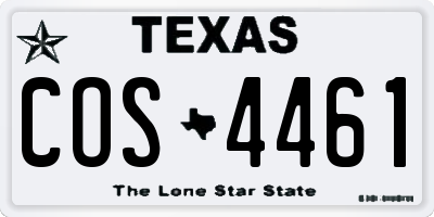 TX license plate COS4461