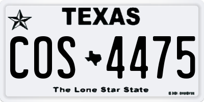 TX license plate COS4475