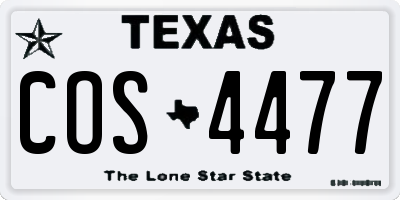TX license plate COS4477