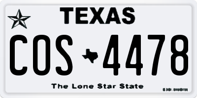 TX license plate COS4478