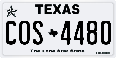 TX license plate COS4480