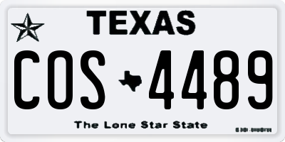 TX license plate COS4489