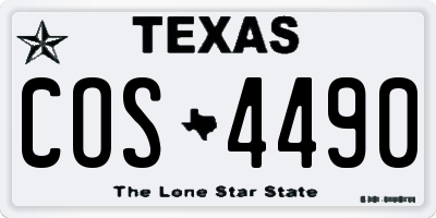 TX license plate COS4490