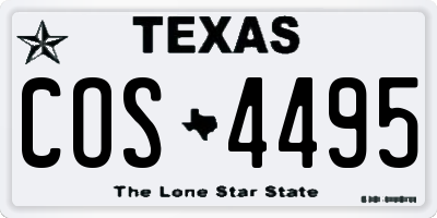 TX license plate COS4495
