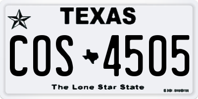 TX license plate COS4505