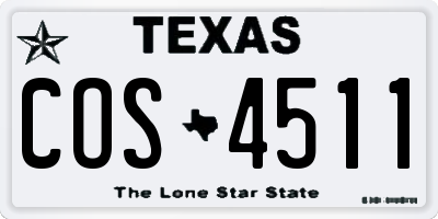 TX license plate COS4511