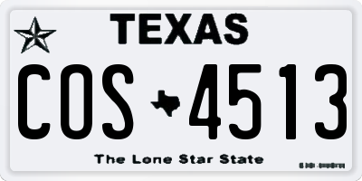 TX license plate COS4513