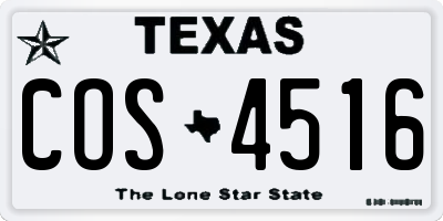 TX license plate COS4516