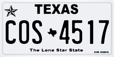 TX license plate COS4517