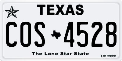 TX license plate COS4528