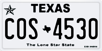 TX license plate COS4530