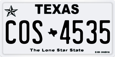 TX license plate COS4535