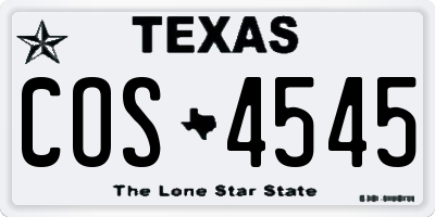 TX license plate COS4545