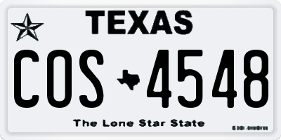 TX license plate COS4548