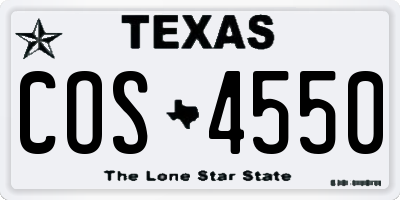 TX license plate COS4550