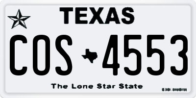 TX license plate COS4553