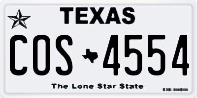 TX license plate COS4554
