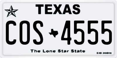 TX license plate COS4555