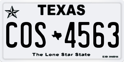 TX license plate COS4563