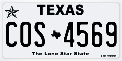 TX license plate COS4569