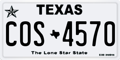 TX license plate COS4570
