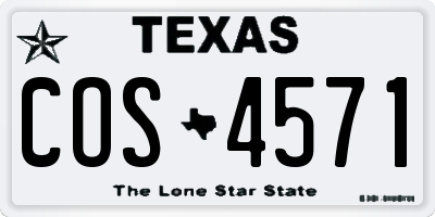 TX license plate COS4571
