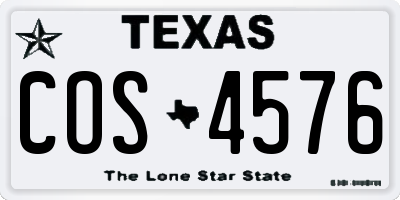 TX license plate COS4576