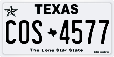 TX license plate COS4577
