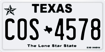 TX license plate COS4578