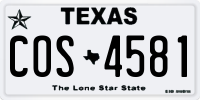 TX license plate COS4581