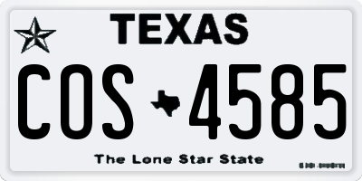 TX license plate COS4585
