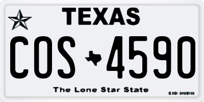 TX license plate COS4590