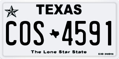 TX license plate COS4591