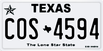 TX license plate COS4594