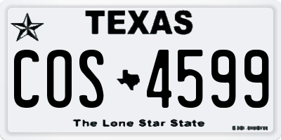TX license plate COS4599