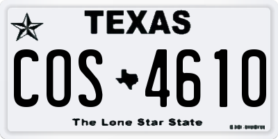 TX license plate COS4610