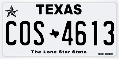 TX license plate COS4613