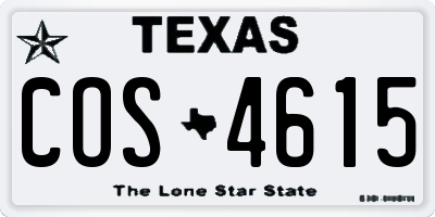 TX license plate COS4615