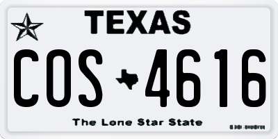 TX license plate COS4616