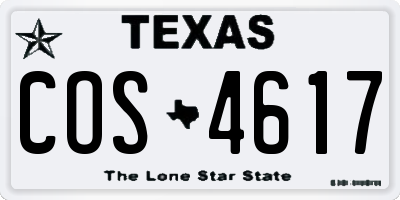 TX license plate COS4617