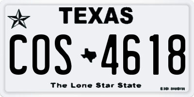 TX license plate COS4618