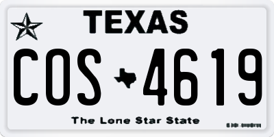 TX license plate COS4619