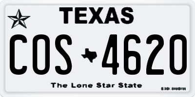 TX license plate COS4620