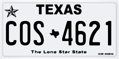 TX license plate COS4621