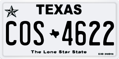 TX license plate COS4622